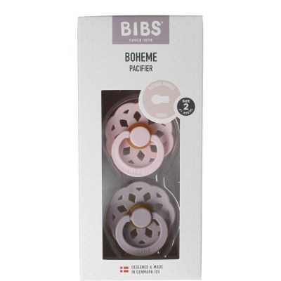 Bibs Fopspeen blossom lila Maat 2 2 stuks - Babyflessen en benodigdheden