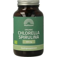 Foto van Mattisson Organic chlorella spirulina 500 mg