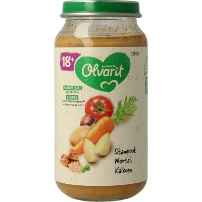 Olvarit Stamppot wortel kalkoen 18M04 Olvarit Stamppot wortel kalkoen 18M04 250 gram - Babyvoeding