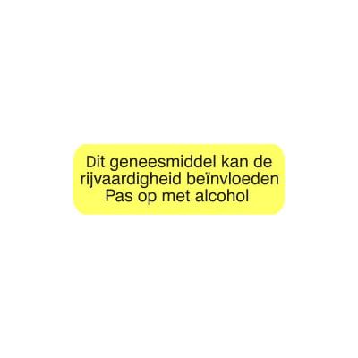 Strooketiket rijvaardigheid alcohol 30 x 7 mm 1000 stuks - 
