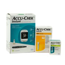 Foto van Accu Chek Instant Starters-set. Meter, 50 strips, prikpen en 200 lancetten.