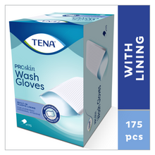 TENA Wash Glove met plasic binnenkant Foto van TENA Wash Glove met plasic binnenkant