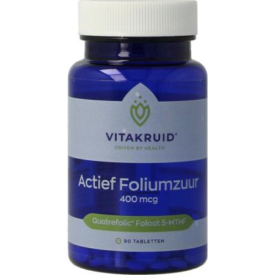 Vitakruid Actief foliumzuur 400 mcg Vitakruid Actief foliumzuur 400 mcg 90 tabletten - Vitamine enkel