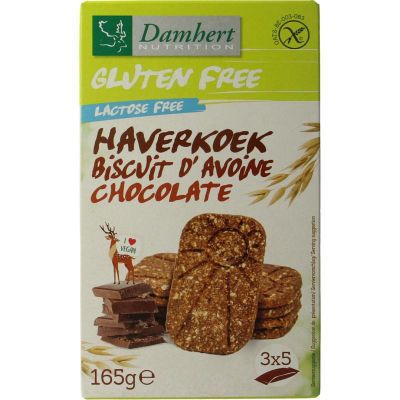 Damhert Haverkoekjes chocolade glutenvrij Damhert Haverkoekjes chocolade glutenvrij 165 gram - Koek