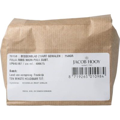 Jacob Hooy Bessenblad zwart gemalen 250 gram - Kruiden