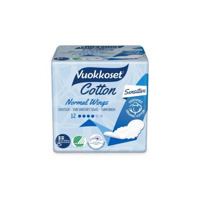 Vuokkoset Maandverband normaal wings organisch katoen 12ST - Maandverband