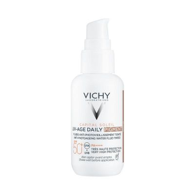 Vichy Capital soleil UV age daily SPF50+ pigment medium 40 Milliliter - In de zon