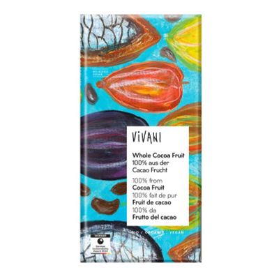 Vivani Chocolade puur whole cacao fruit bio 80 gram - Snoepgoed