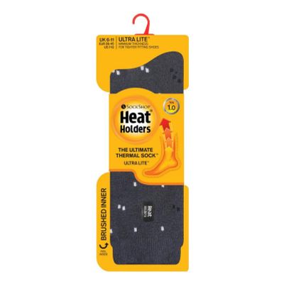 Foto van Heat Holders Mens ultra lite socks micro charcoal 6-11