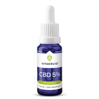 Vitakruid CBD Olie 5% full spectrum met MCT als drager