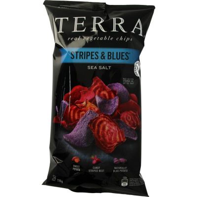 Terra Chips Stripes blues groenten 110 gram - Zoutjes/chips