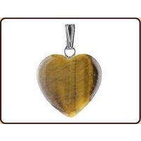 Hanger hart 20 mm tijgeroog