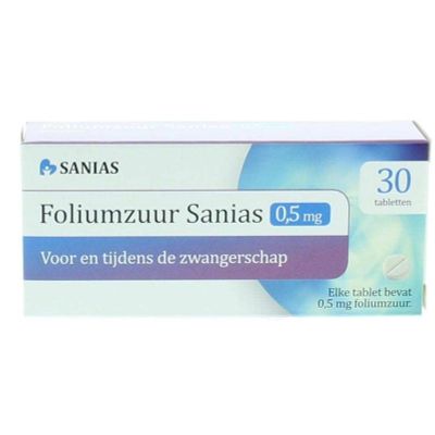 Foto van Sanias Foliumzuur 0.5 mg