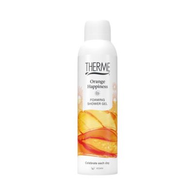 Foto van Therme Foaming shower gel happiness