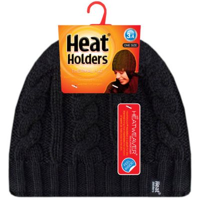 Heat Holders Ladies cable hat one size black