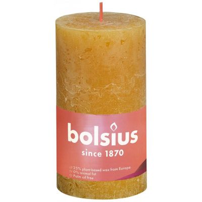 Bolsius Rustiek stompkaars shine 130/68 honeycomb yellow