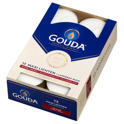 Gouda Maxi waxinelicht 10 uur wit