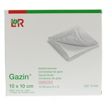 Foto van Gazin gaaskompres 10 x 10 steriel 5 x 2