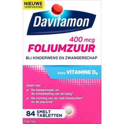 Davitamon Foliumzuur vitamine D 84 tabletten - Vitamine multi