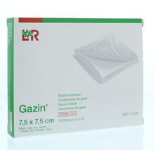 Gazin gaaskompres 7.5 x 7.5 steriel 5 x 2 Foto van Gazin gaaskompres 7.5 x 7.5 steriel 5 x 2