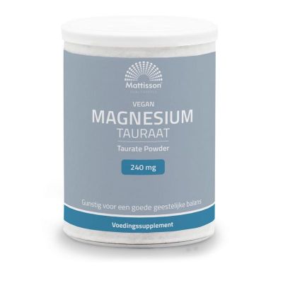 Mattisson Magnesium tauraat poeder vegan 250 gram - Mineralen enkel