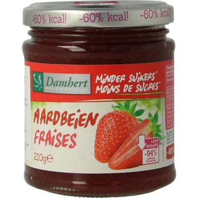 Damhert Dieetconfituur aardbei 210 gram - Beleg