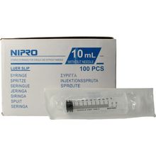 Nipro Injectiespuit luer 10ml 3-delig Foto van Nipro Injectiespuit luer 10ml 3-delig
