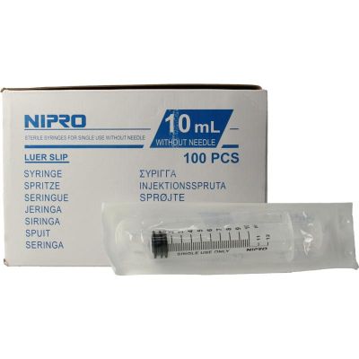 Nipro Injectiespuit luer 10ml 3-delig