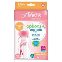 Dr Brown's Options+ brede halsfles 270 ml roze