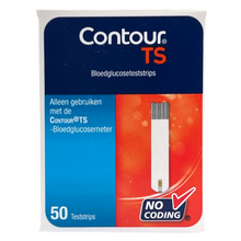 Foto van Bayer Contour TS teststrip