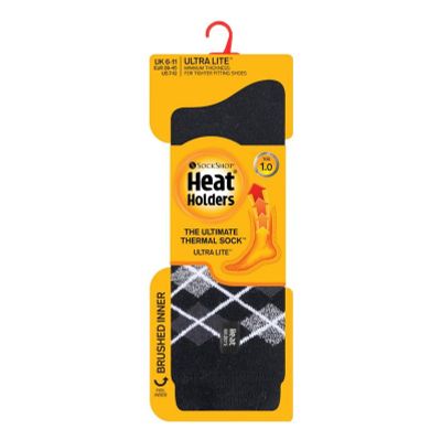 Heat Holders Mens ultra lite socks argyle black 6-11 Heat Holders Mens ultra lite socks argyle black 6-11 1 paar - Kleding/ondergoed