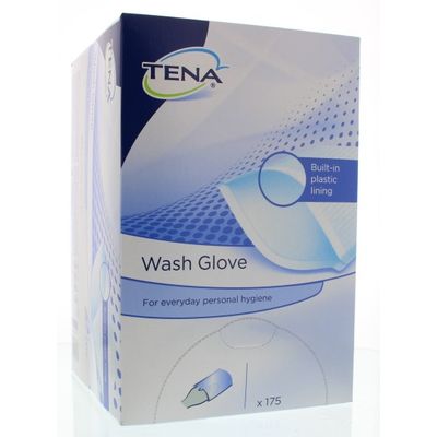 TENA Wash Glove met plasic binnenkant Foto van TENA Wash Glove met plasic binnenkant