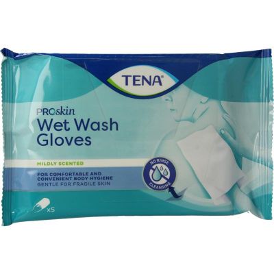 TENA Wet Wash Glove Mildly Scented 5 Foto van TENA Wet Wash Glove Mildly Scented 5