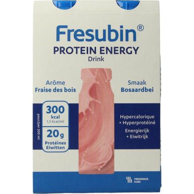 Fresubin Protein bosaardbei 200ml Fresubin Protein bosaardbei 200ml 4 stuks - Eiwitrijke drinkvoeding