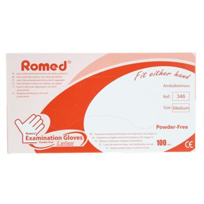Romed Latex handschoen niet steriel poedervrij M 100 stuks - Handschoenen