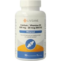 Livsane Calcium 500mg / Vitamine D3 sinaasappel