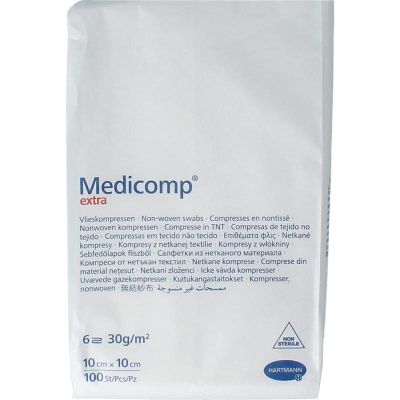 Medicomp extra 10 x 10cm 6 laags niet steriel 100 stuks - Overige wondverzorging