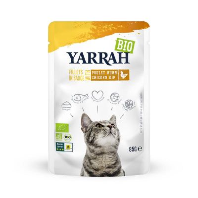 Yarrah Kat filet met kip in saus bio 85 gram - Dierenvoeding