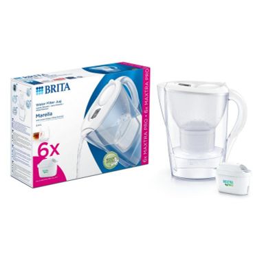 Brita Waterfilterbundel marella cool white+6 maxtra filt 1 stuk - Overig huishoudelijk