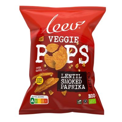 Leev Popped paprika barbecue lentil snacks bio