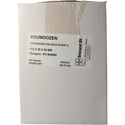 Blockland Vouwdoos blanko strip A 112 x 20 x 50 mm 400 stuks - Verpakkingsmaterialen