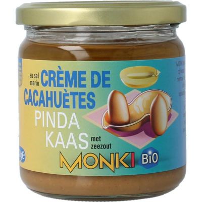 Monki Pindakaas met zout eko 330 gram - Beleg