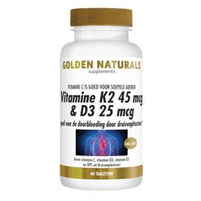Foto van Golden Naturals Vitamine K2 45mcg & D3 25mcg