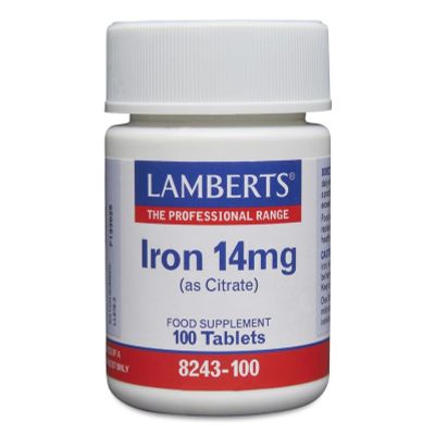 Lamberts IJzer citraat 14 mg 100 tabletten - Mineralen enkel