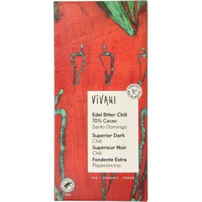 Vivani Chocolade puur superieur met chili bio 100 gram - Snoepgoed