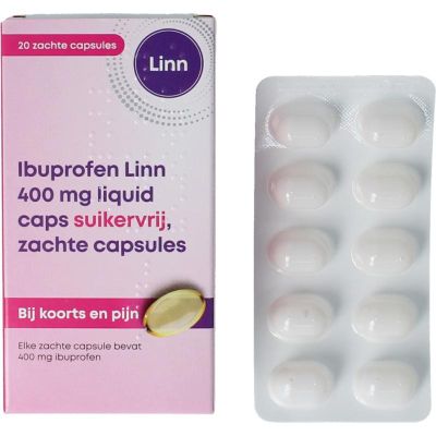 Linn Ibuprofen liquid 400mg suikervrij 20 capsules - Pijn algemeen