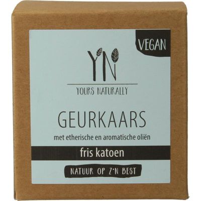 Yours Naturally Geurkaars in glas fris katoen 20cl