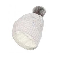 Heat Holders Ladies turnover cable hat with pom pom cream