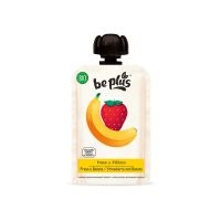 Beplus Knijpfruit 100% strawberry banana bio