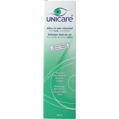 Unicare Alles-in-een vloeistof harde lenzen 200 Milliliter - Oogverzorging